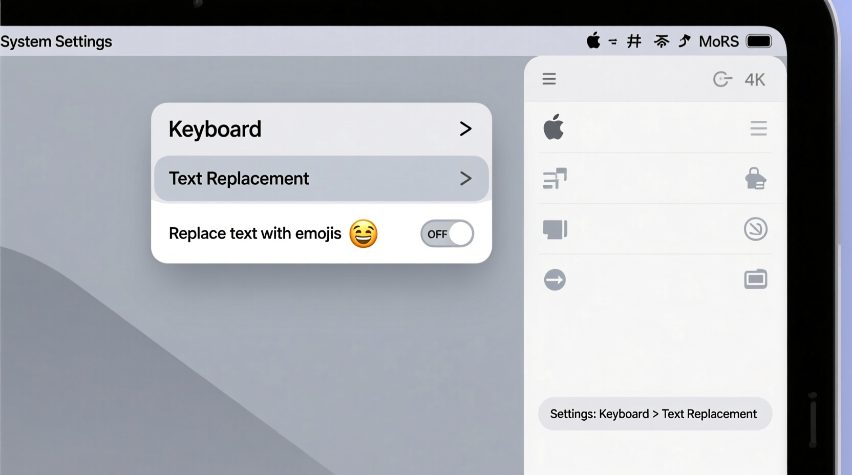 turn off emoji text replacements in os x with a simple