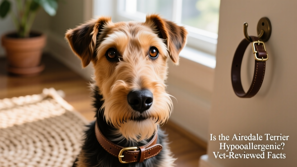 Close-up of an Airedale Terrier’s face showing expressive eyes and neatly groomed facial furnishings
