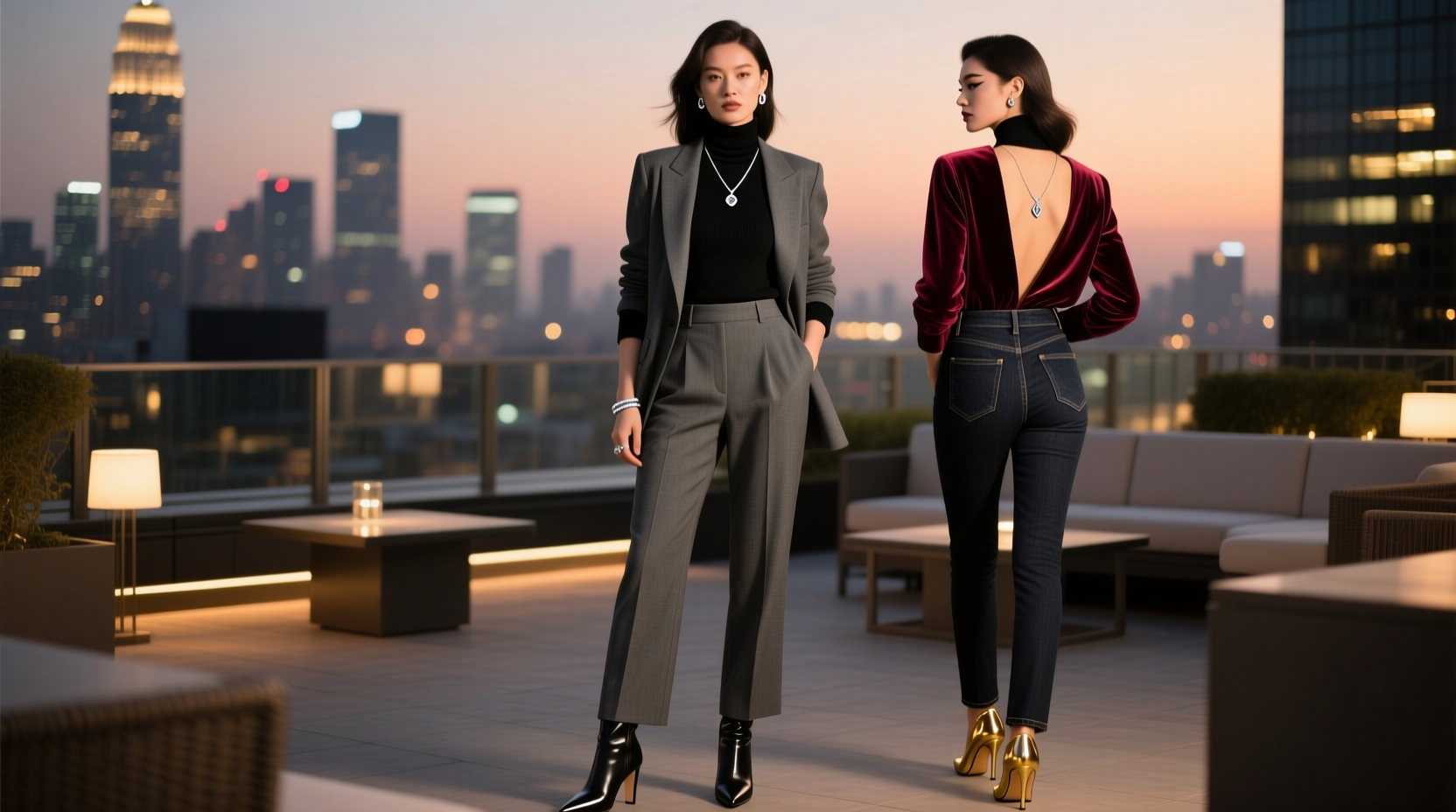 how to style a black turtleneck for both office and date night