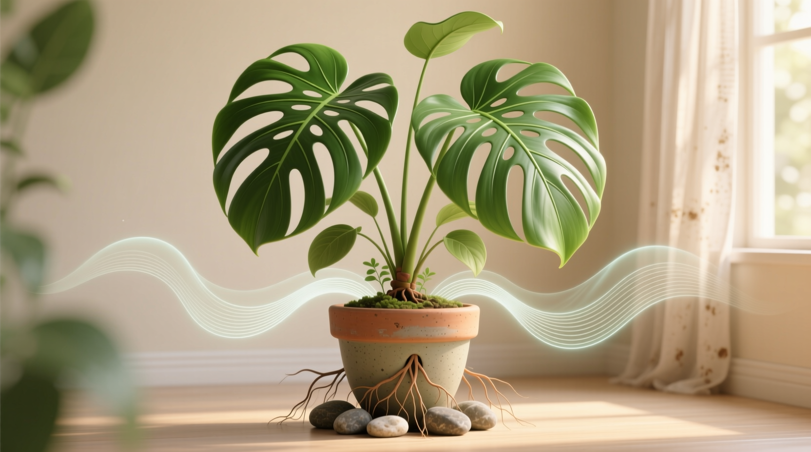 monstera virág Monstera Deliciosa var. Borsigiana Variegata Large main image 0