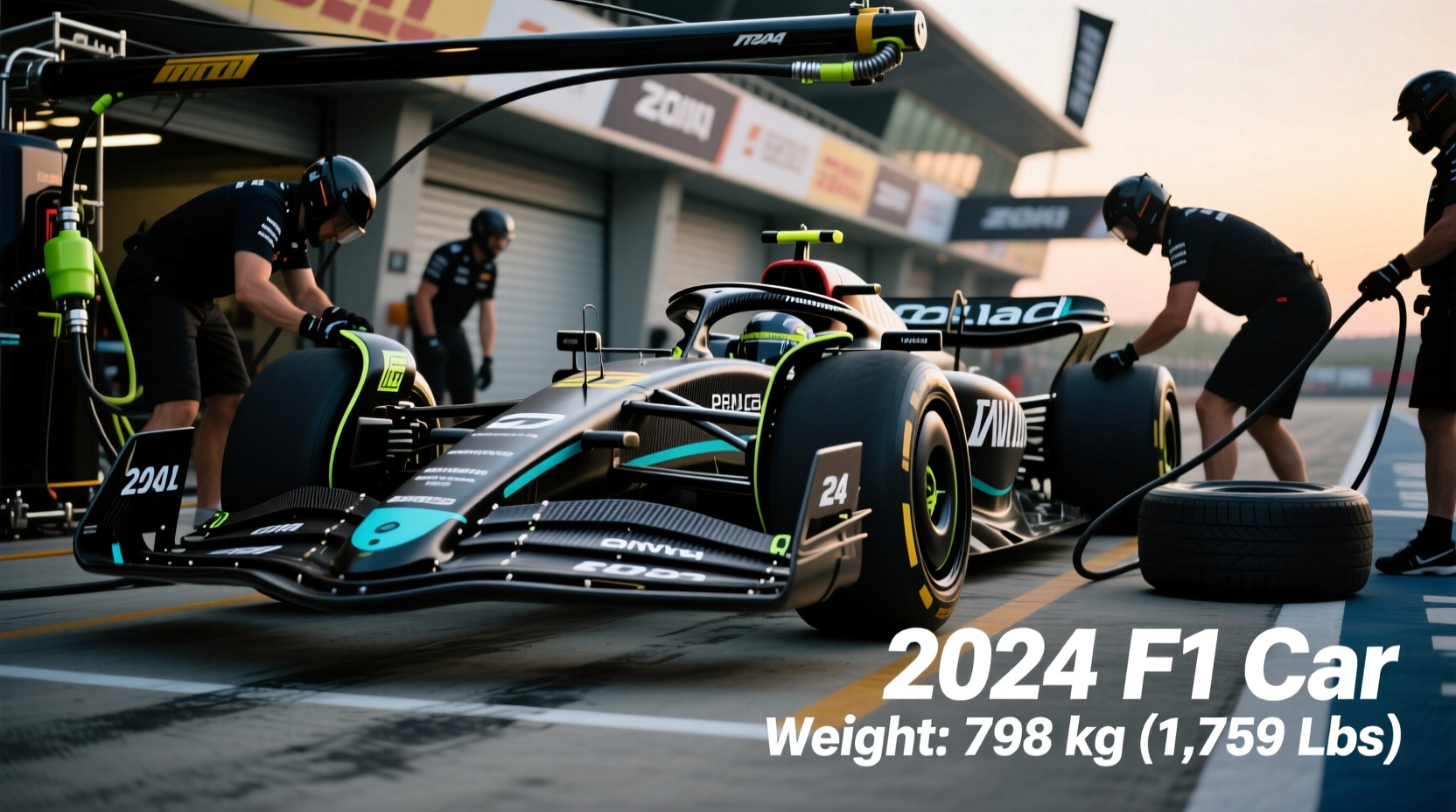 how much does a formula one car weigh