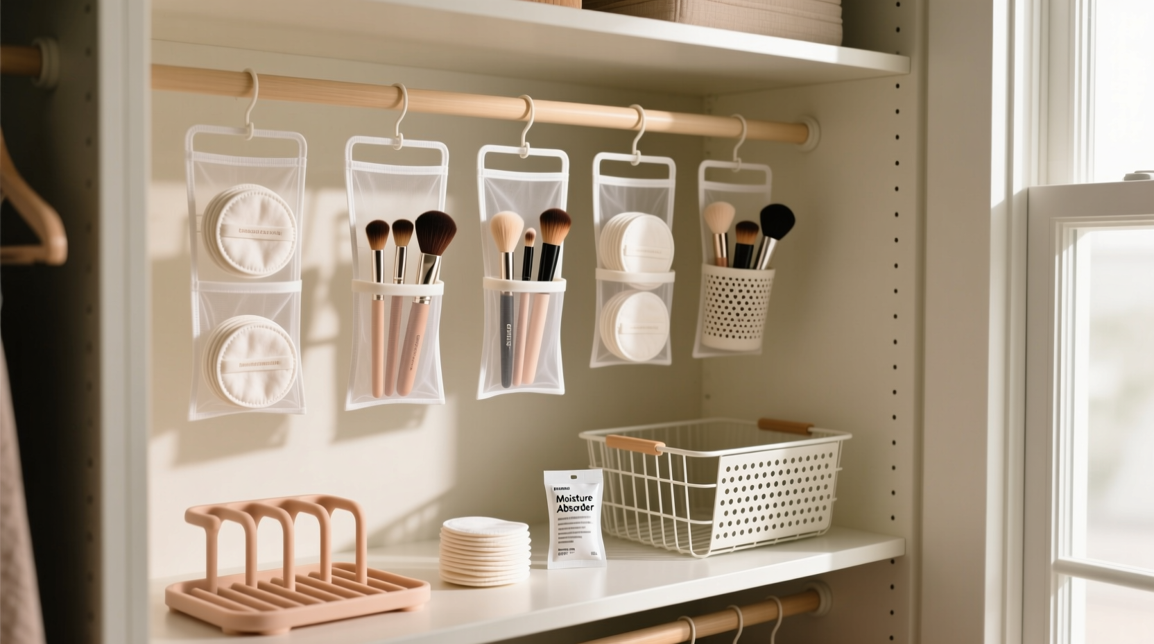 closet organization tips store makeup pads brushes without mildew