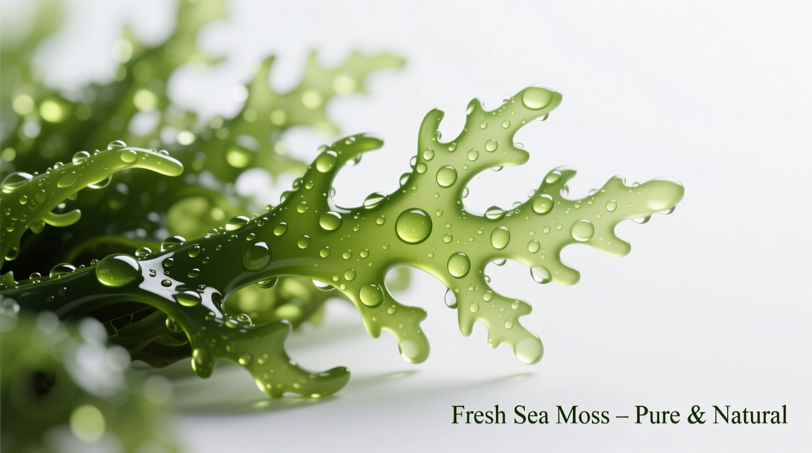 Close-up of fresh sea moss on white background