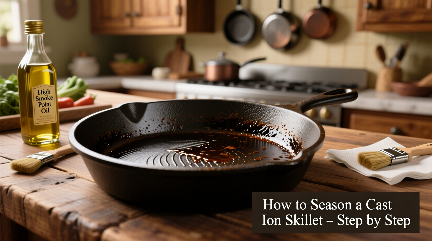 how to properly season a cast iron skillet to make it naturally non stick