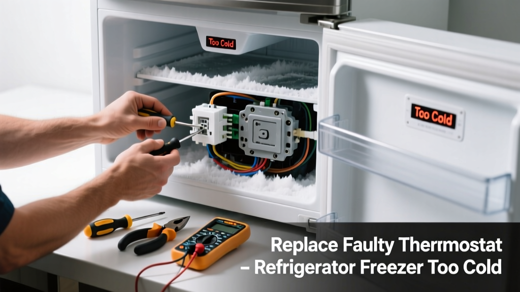 Refrigerator Freezer Too Cold: Replace Faulty Thermostat