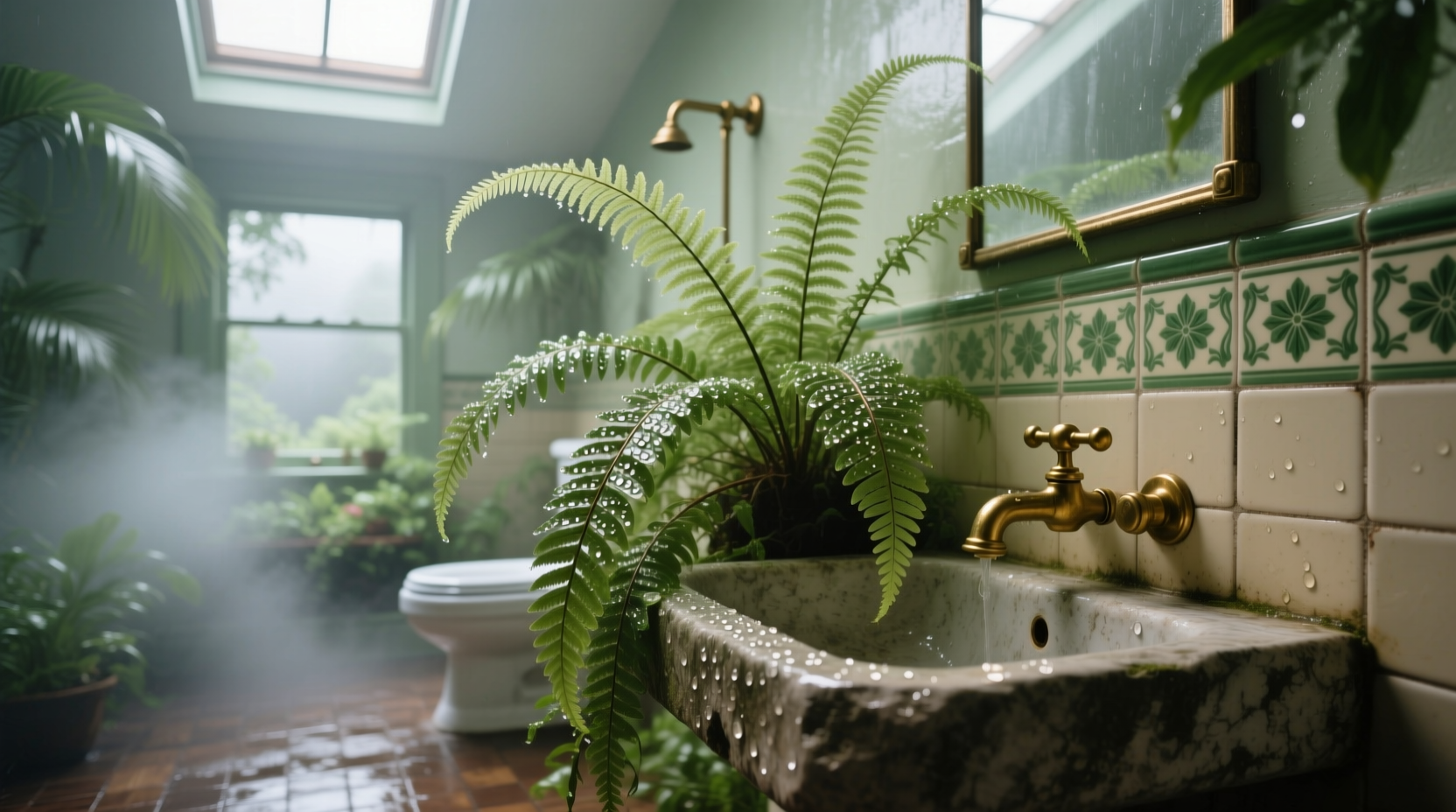 boston fern bathroom plant