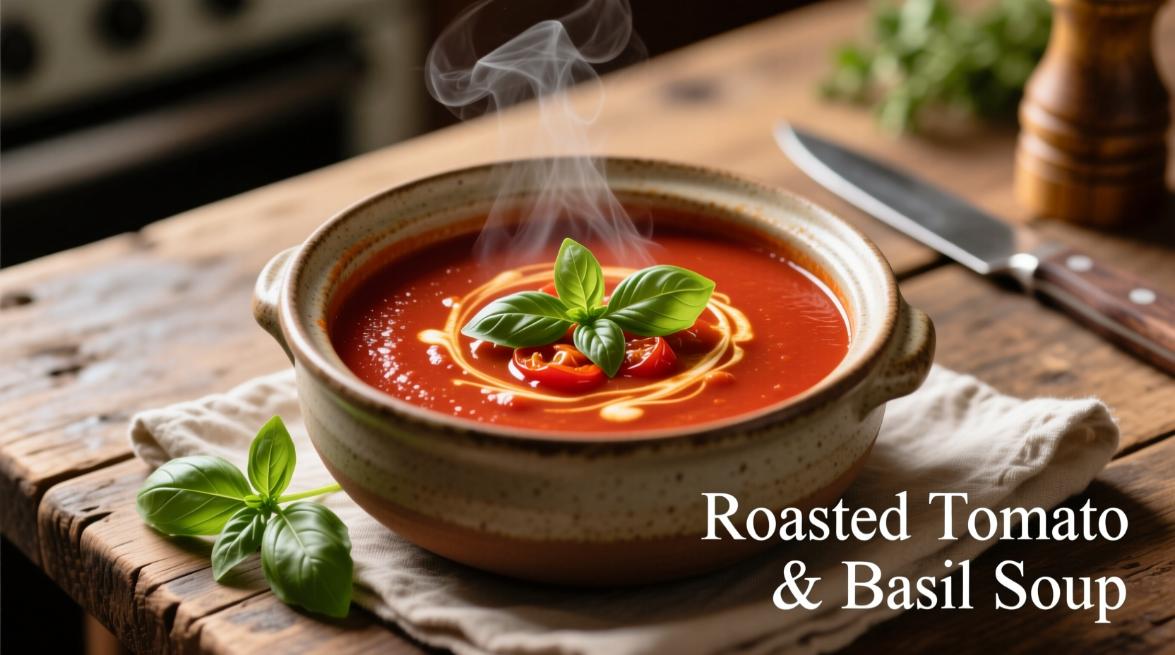 Perfect Roasted Tomato Soup with Basil Recipe in 45 Minutes