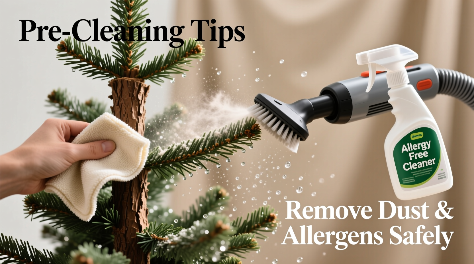 how to clean artificial christmas trees before setup to remove dust and allergens