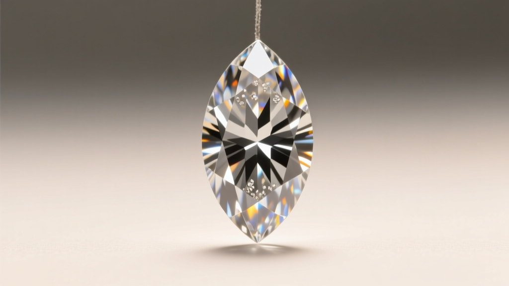 Macro shot of a 1-carat marquise diamond showing SI1 clarity inclusions under a jeweler
