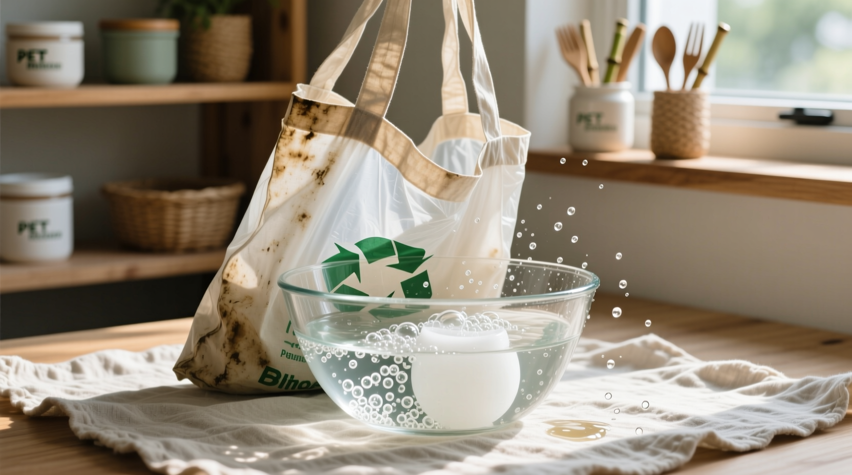 how to wash recycled pet grocery totes