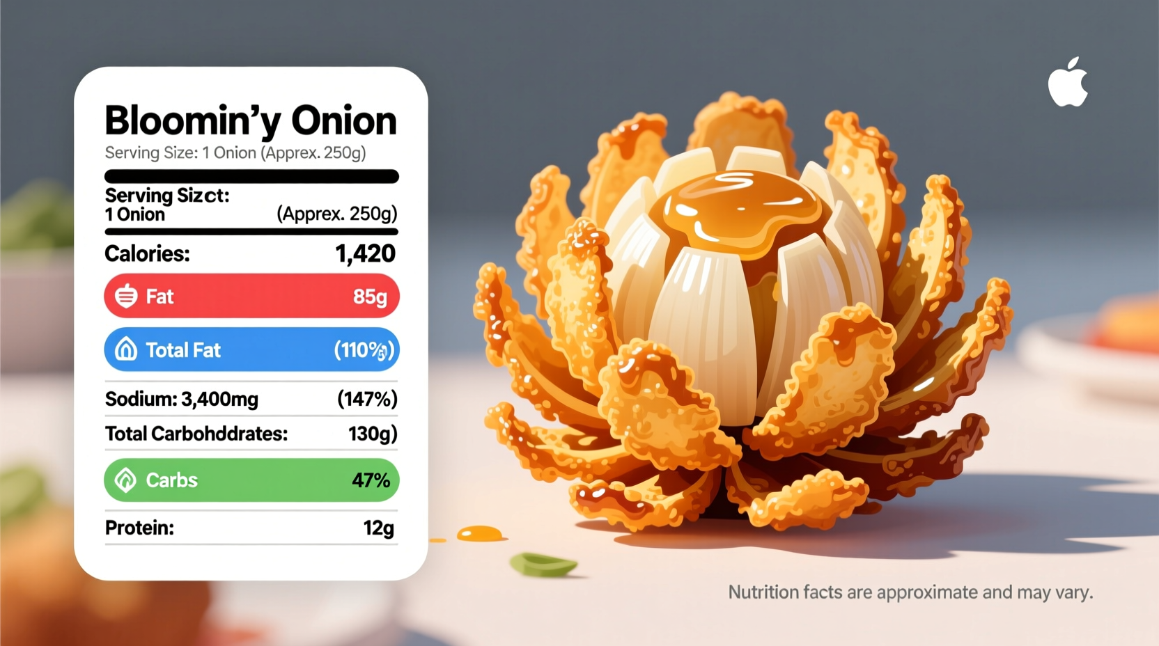 nutritional facts of a bloomin onion