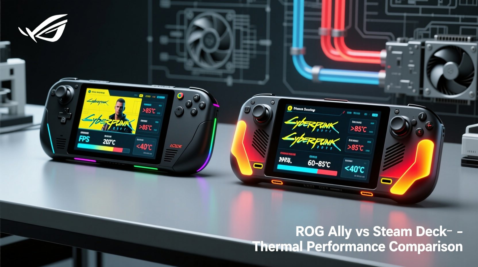 rog ally vs steam deck gaming performance thermals compared