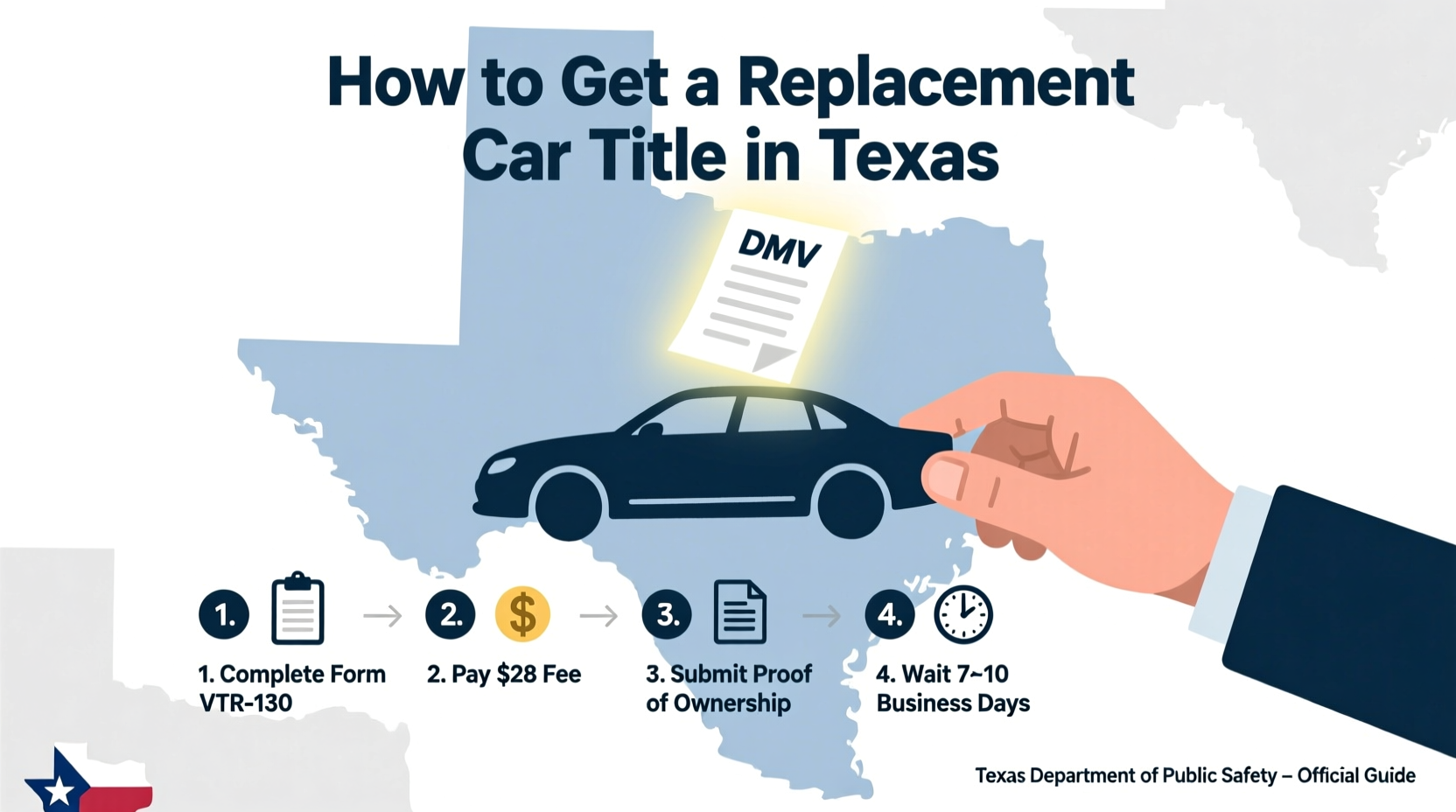how do i get a replacement car title in texas