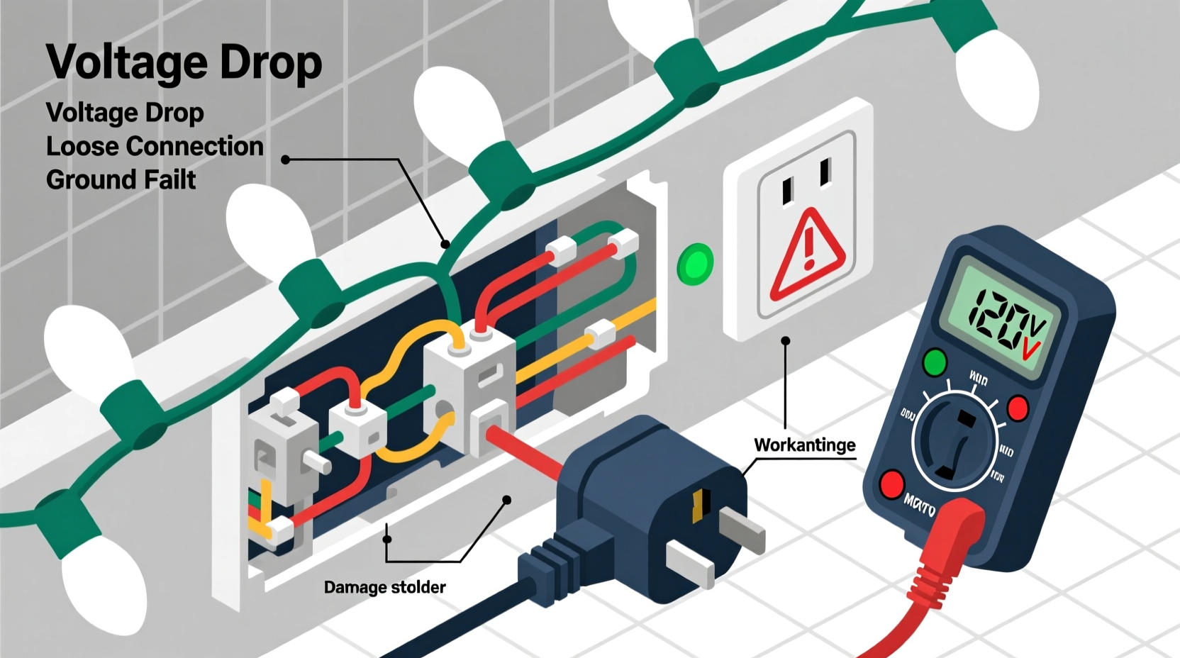 why do some christmas lights only work in certain outlets diagnosing voltage issues