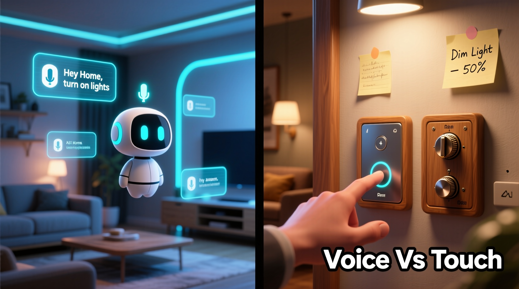 voice assistants vs manual controls for smart home devices