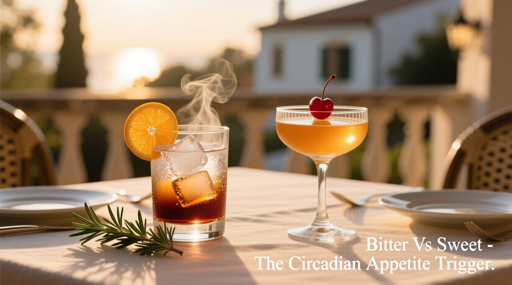 bitter aperitifs vs sweet liqueurs for pre-dinner appetite stimulation which aligns with circadian rhythm