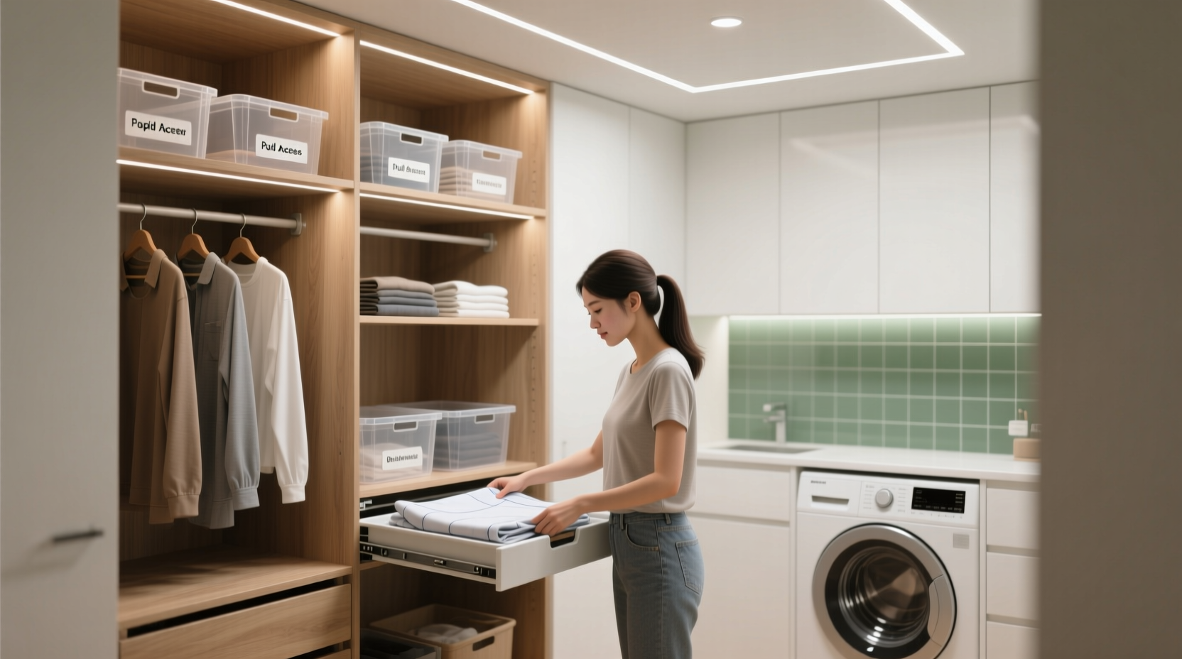 closet organization tips for laundry storage