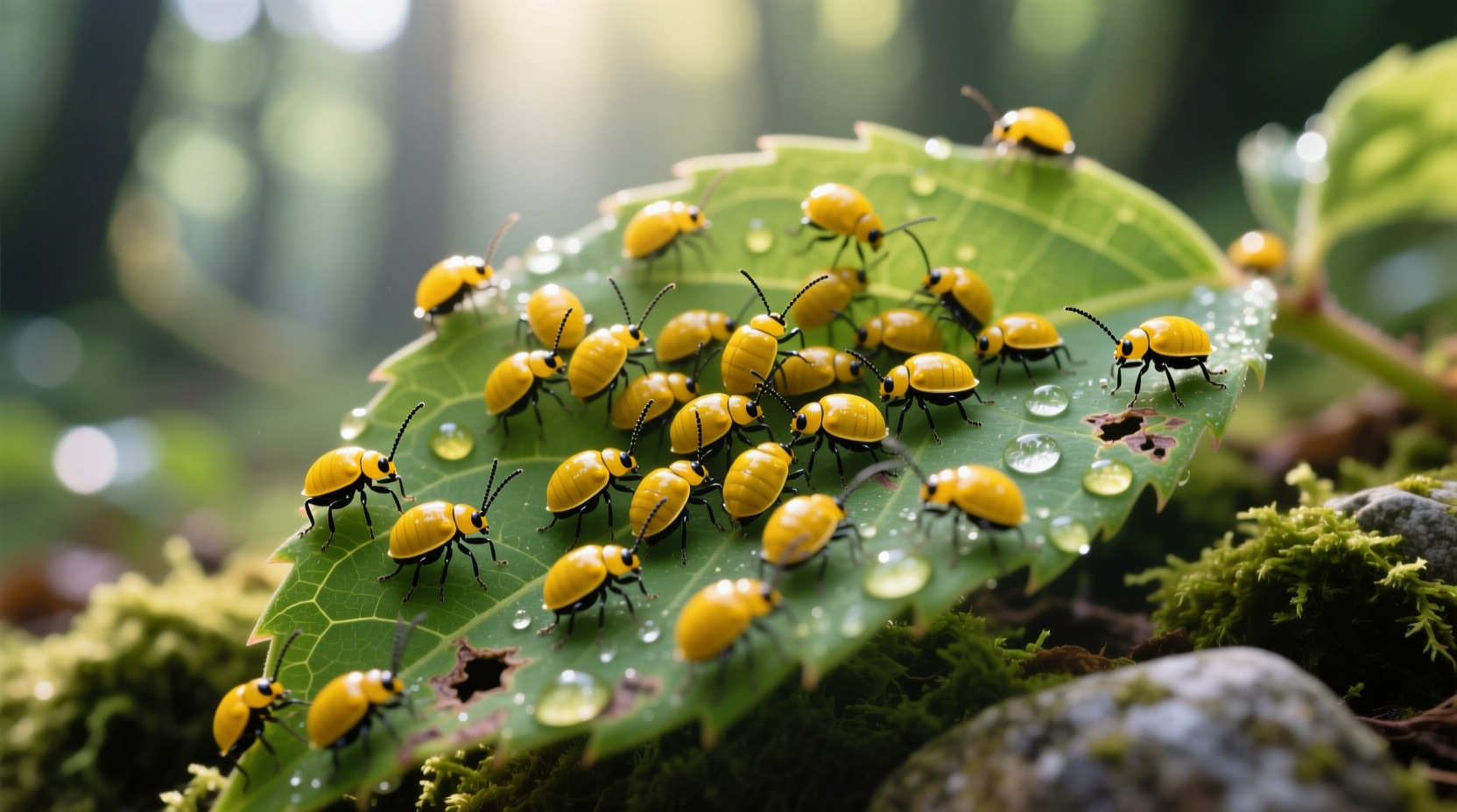 tiny yellow bugs on plant leaves
