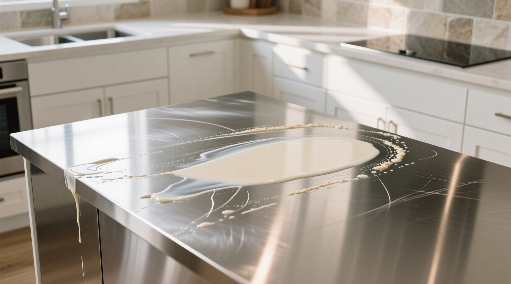 oat milk residue for stainless steel cleaning