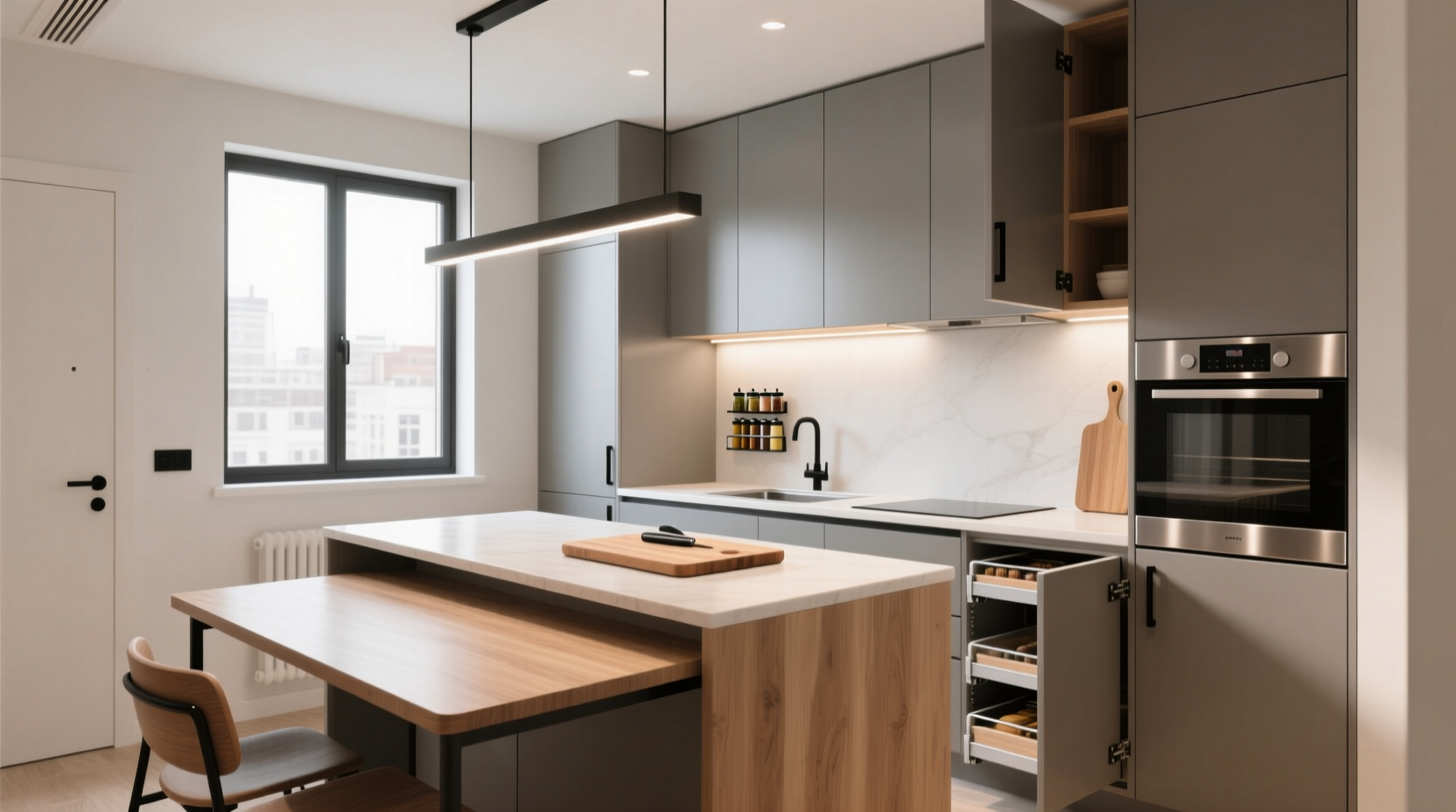 get better use out of a small kitchen by keeping the co