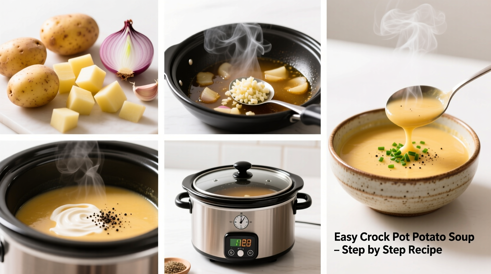 easy crock pot potato soup recipe step by step