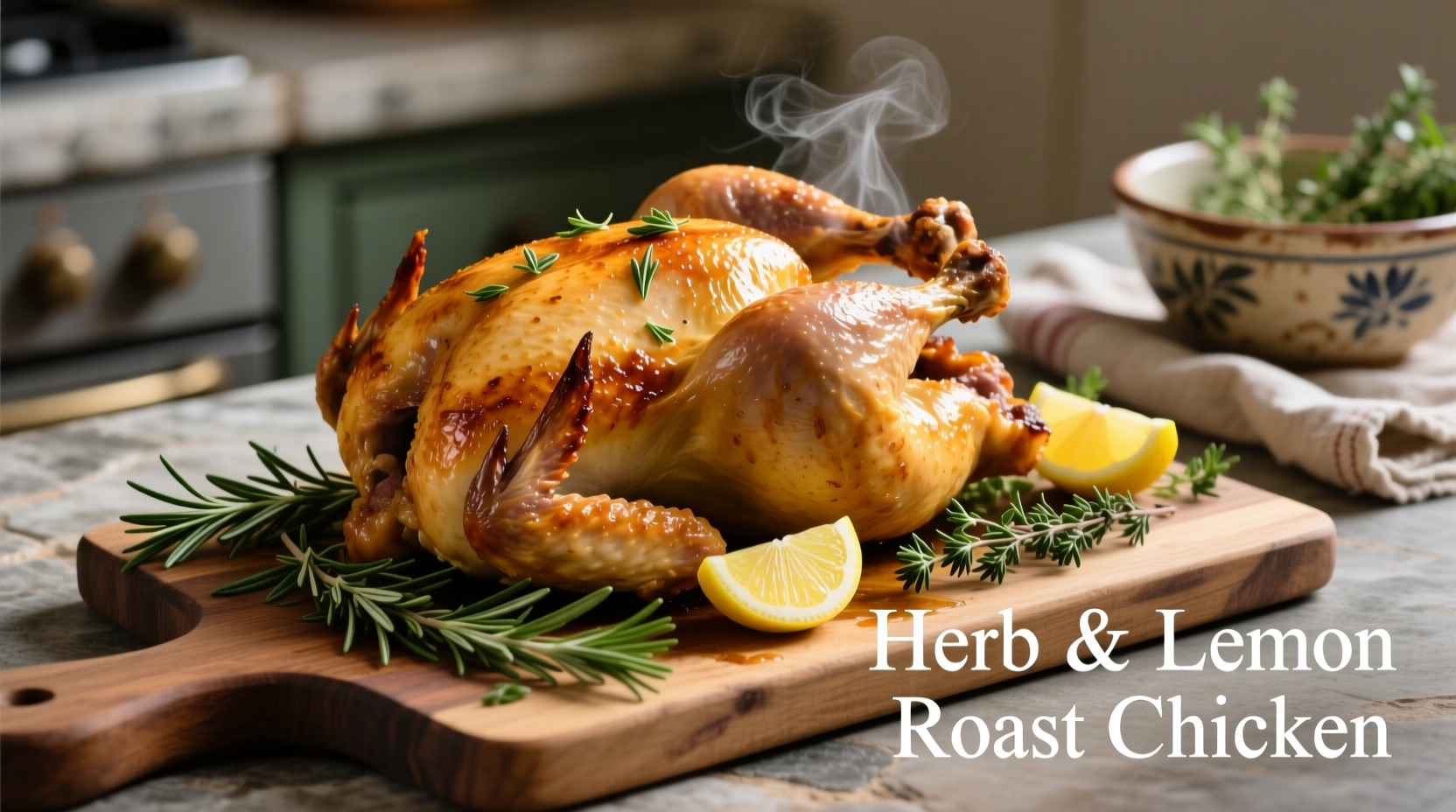 Roasted chicken with herbs and lemon
