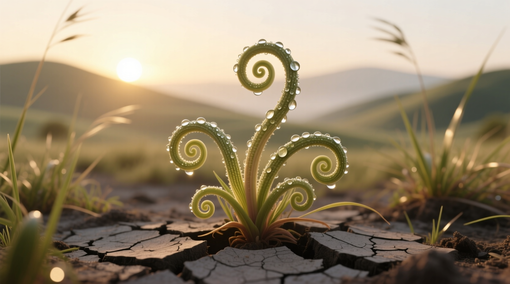 curly grass plant
