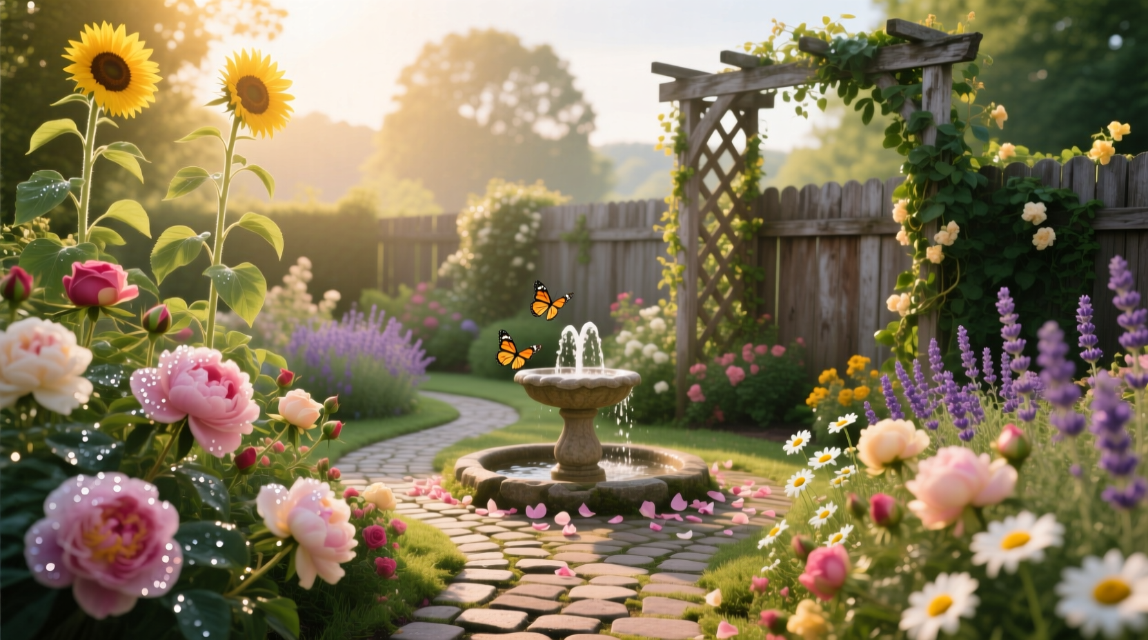 flower garden backyard