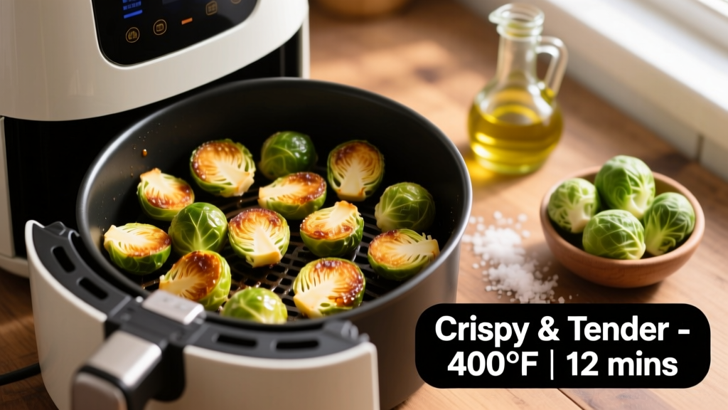 Crispy Frozen Sprouts in the Air Fryer (Tender Inside!)