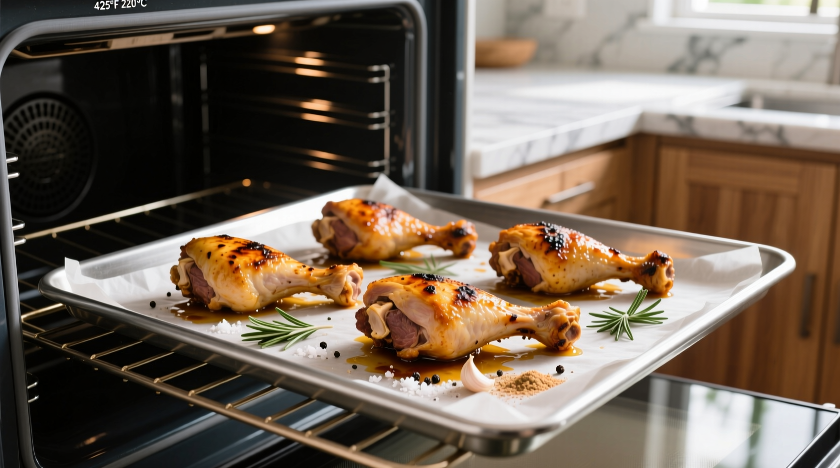 how long to cook chicken legs in oven at 425