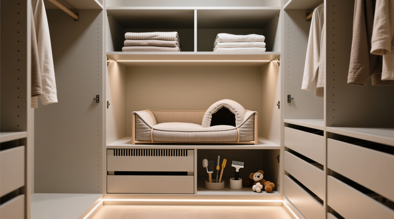 closet organization tips pet bed integration safely