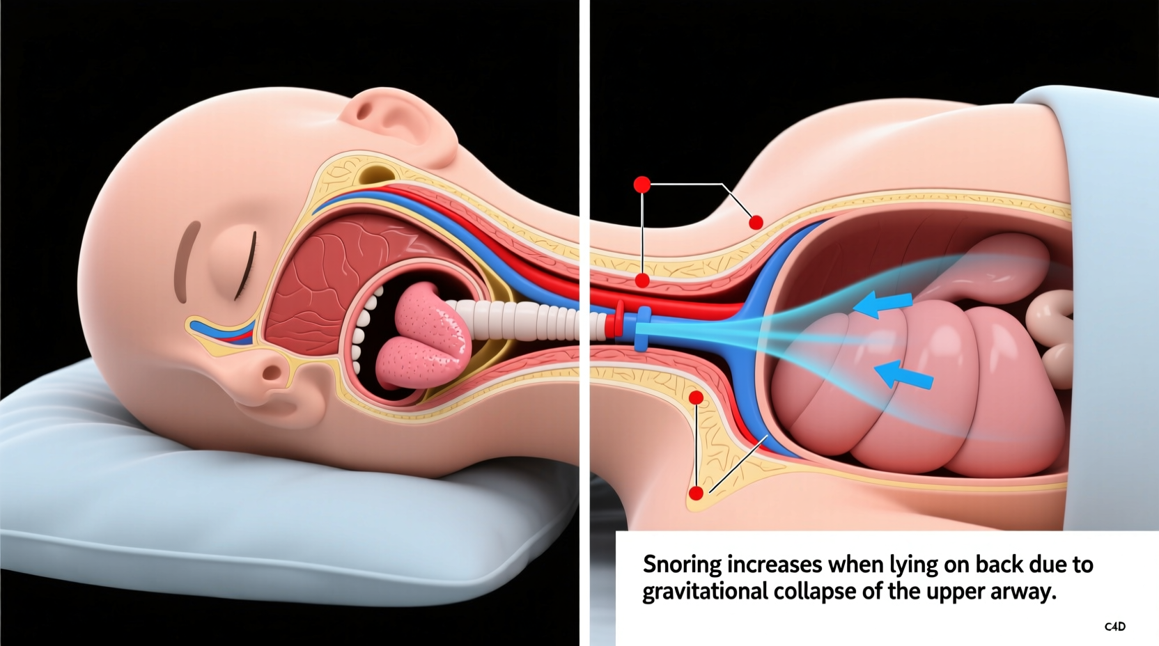 why do people snore more on their back anatomy and solutions