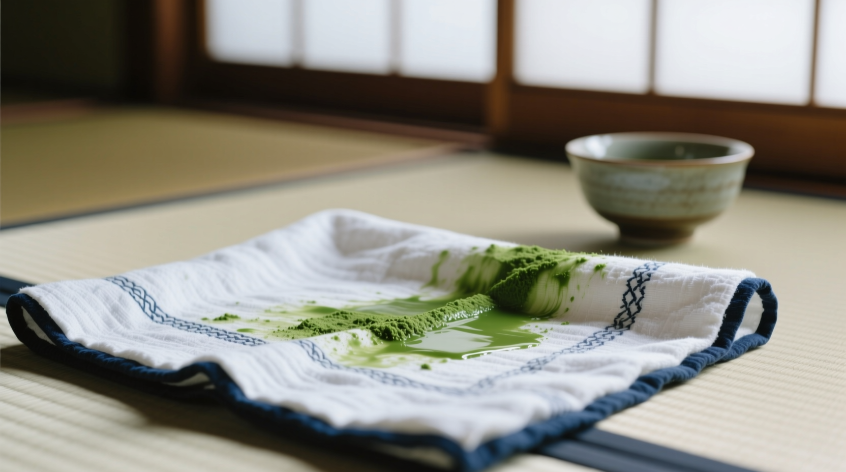 how to remove dried matcha stains from tea towels
