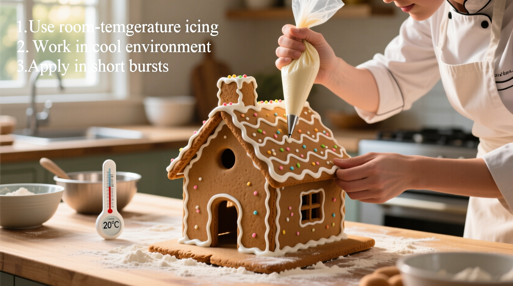 how to make a gingerbread house without melting the icing