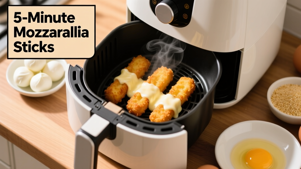 5-Minute Air Fryer Mozzarella Sticks (Crispy & Easy)