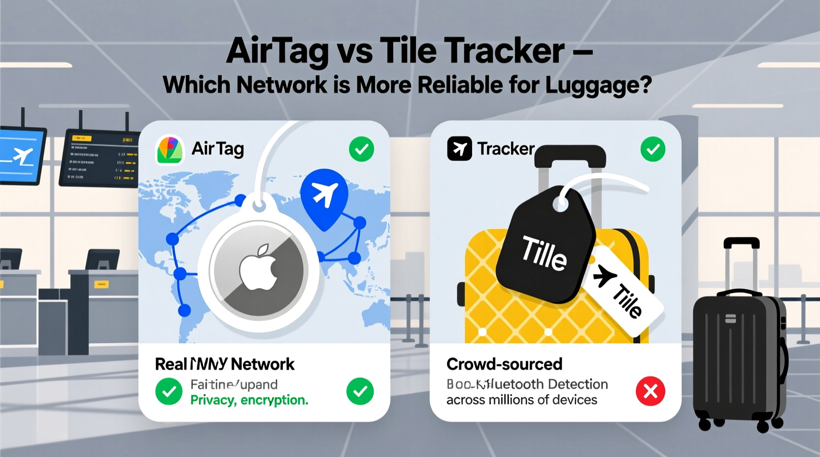 airtag vs tile tracker which network is actually reliable for luggage