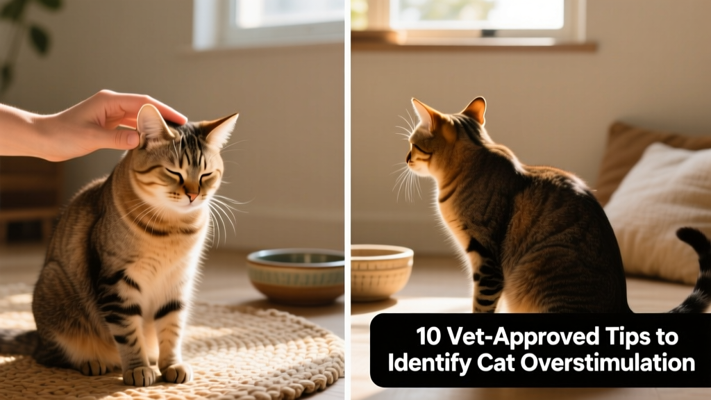Side-by-side comparison: one cat calmly accepting gentle head scritches, another turning away with flattened ears