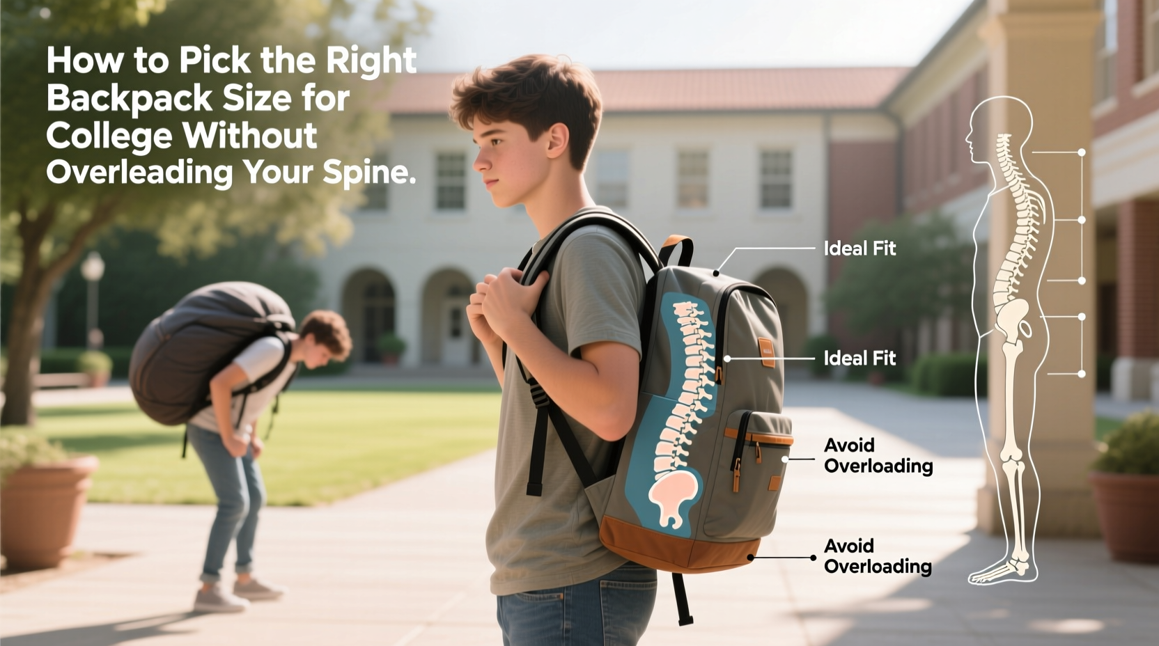 how to pick the right backpack size for college without overloading your spine