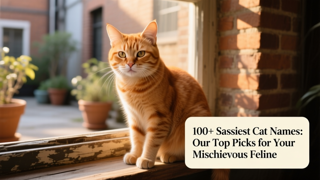 A ginger cat mid-sass-face: ears slightly back, one eyebrow raised, mouth in a subtle smirk, perched on a windowsill with golden afternoon light behind them