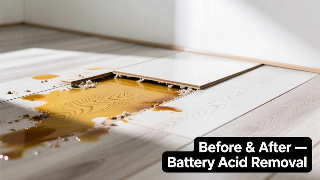 How to Remove Battery Acid from Laminate Flooring
