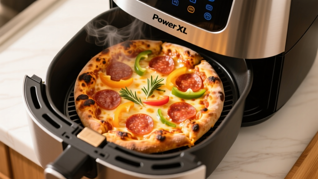 Perfect Frozen Pizza in Power XL Air Fryer Grill