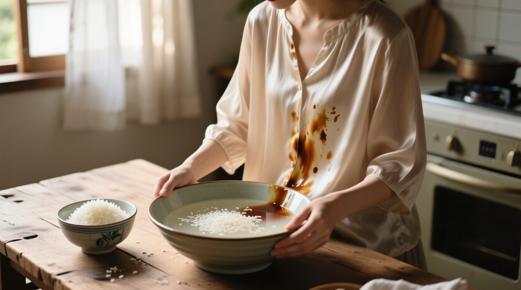 how to remove soy sauce stains from silk blouses