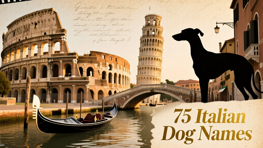 Vintage-style collage featuring iconic Italian landmarks: Colosseum, Leaning Tower of Pisa, and Venice canals