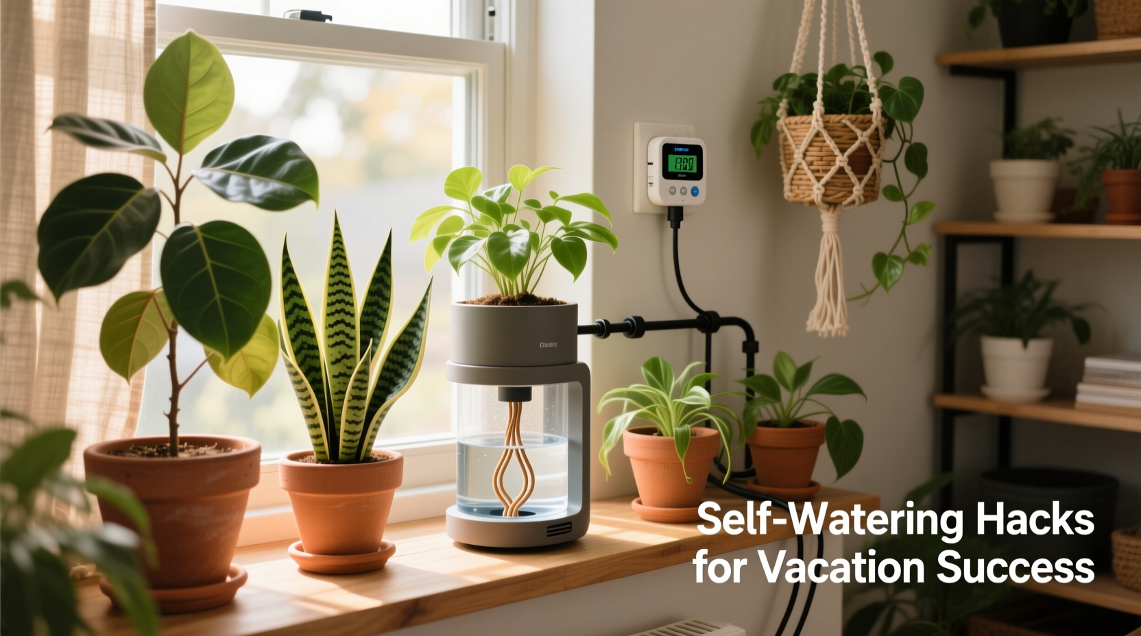 how to keep houseplants alive while on vacation with self watering hacks