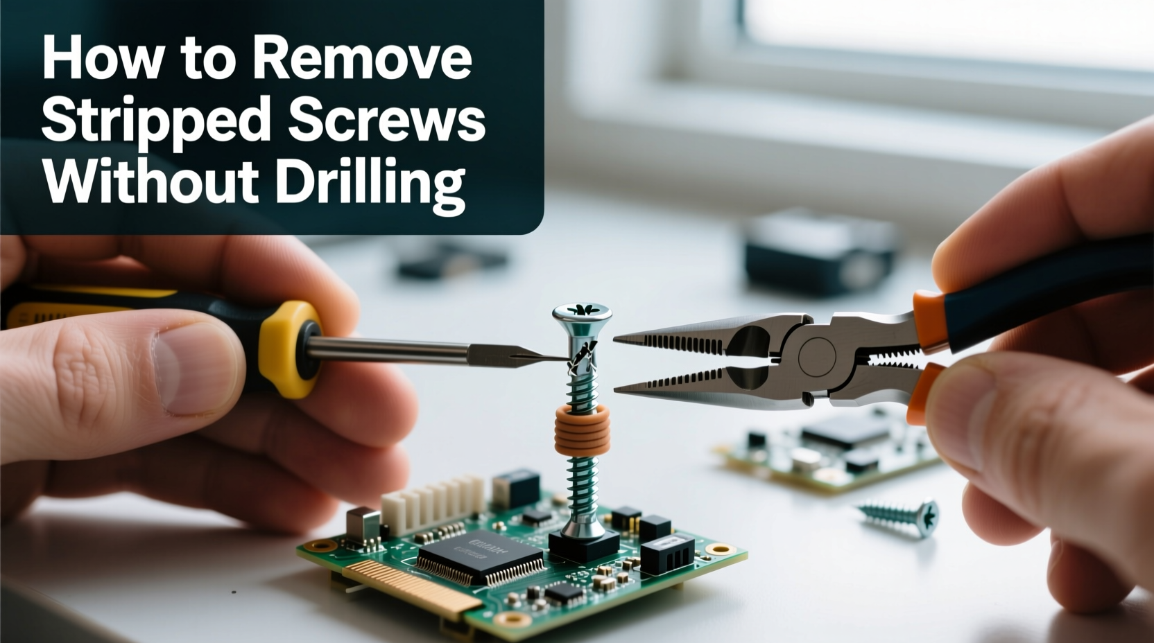 how to remove stripped screws from electronics without drilling