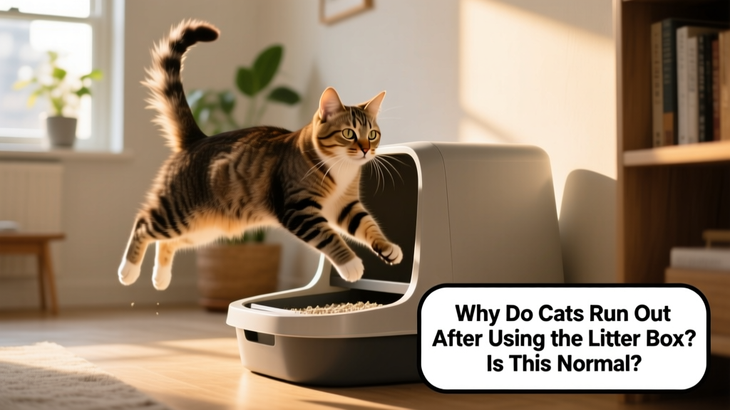 Why Do Cats Run Out of the Litter Box After Using It? Is This Normal?