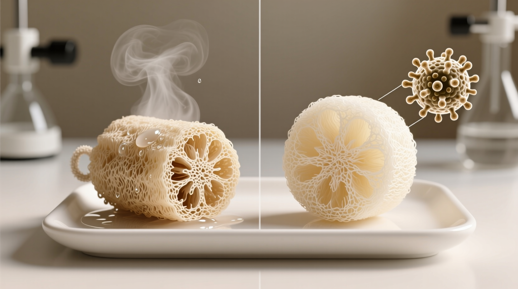 konjac vs loofah which resists bacteria better