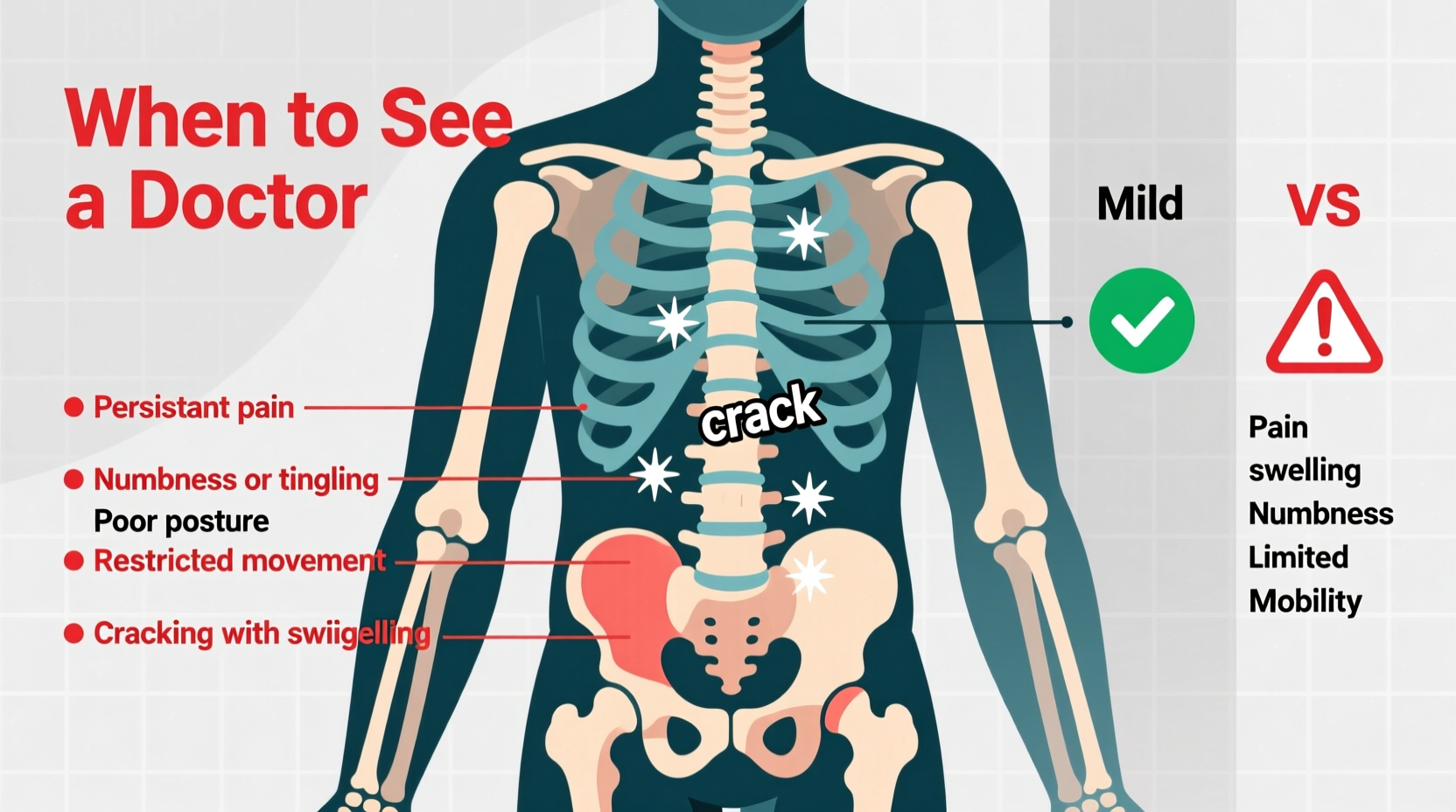 why does my back crack so much and when to see a doctor