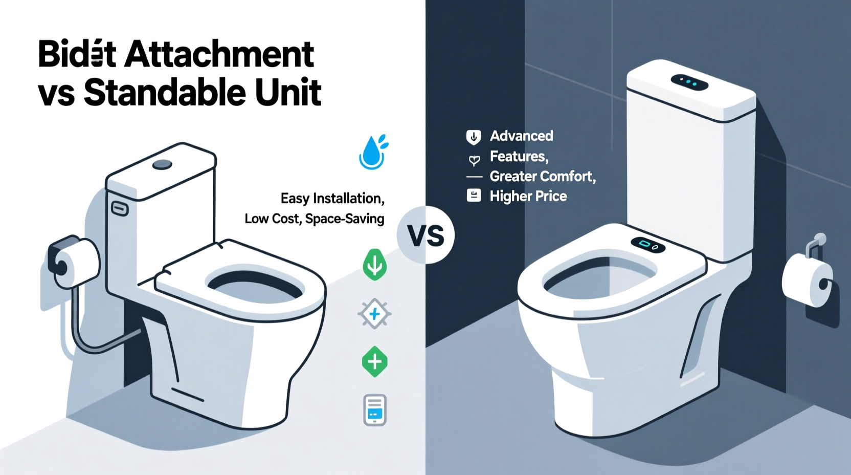 how to choose between a bidet attachment and standalone unit