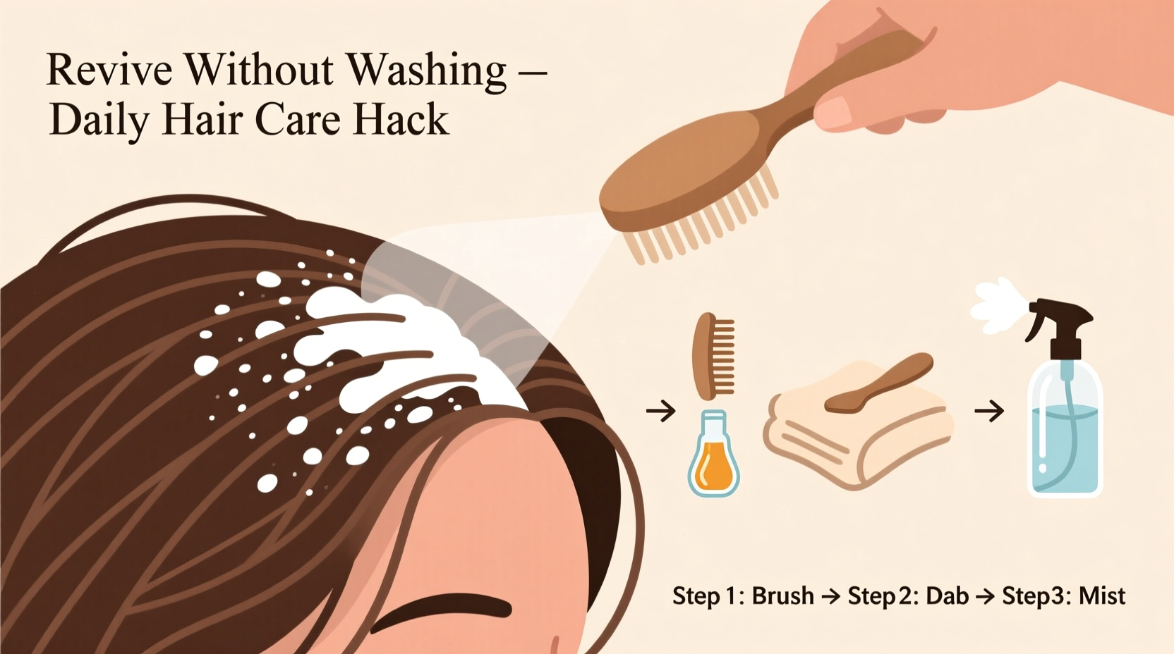 how to revive dry shampoo buildup in hair without washing it every day